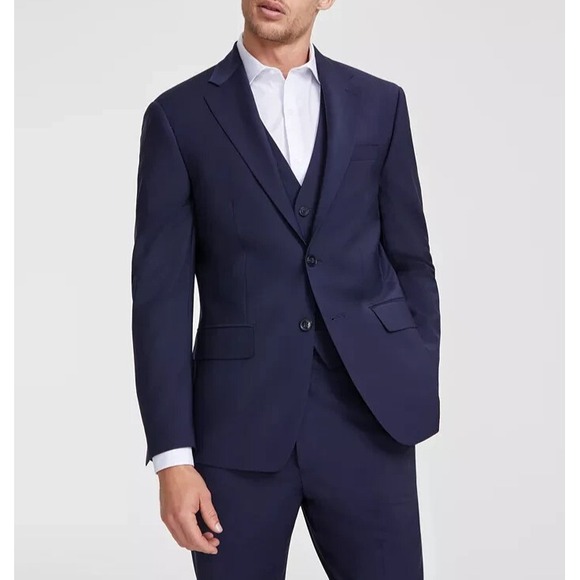 44L Calvin Klein Men's Slim-Fit Wool-Blend Stretch‎ Suit Jackets E06792